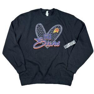 NWT GIII 4 Her Phoenix Suns Sweatshirt Black NBA Basketball Heart Womens Size XL